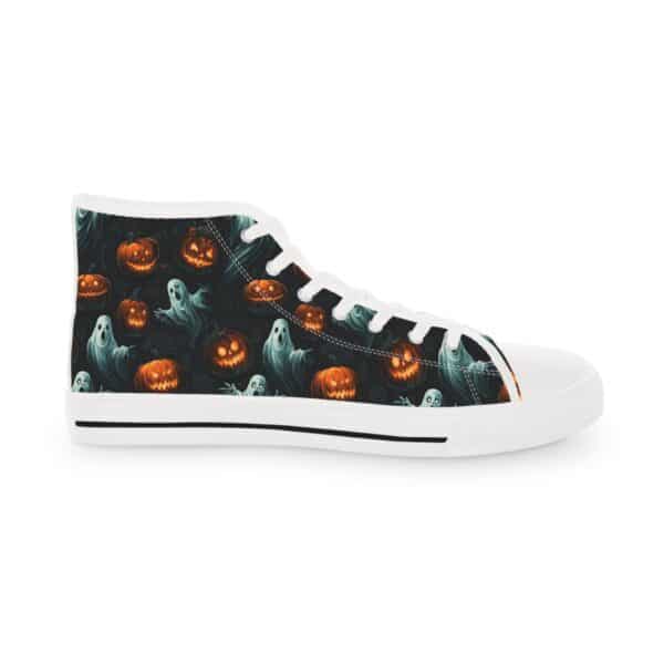 Halloween-Themed High Top Sneakers for Men - Spooky Ghosts & Jack-O'-Lanterns 3 Design - Image 7