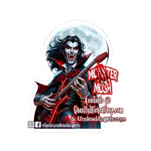 Monster Mosh Dracula Guitarist Promo Style Sticker (Indoor)