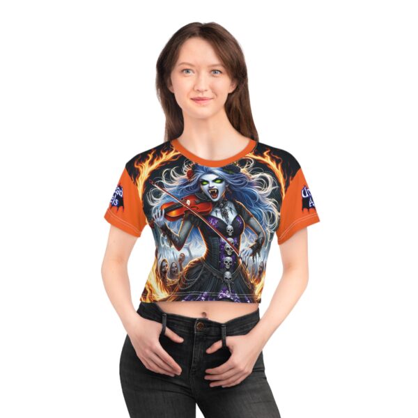 Ariel Undead Angel Violinist Crop Tee (AOP) - Image 7