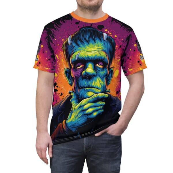 Frankenstein II Pop 60's Art Style Tee Unisex (AOP) - Image 26