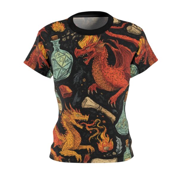 Epic Dragon Fantasy Pattern Women's Cut & Sew Tee (AOP) - Image 2
