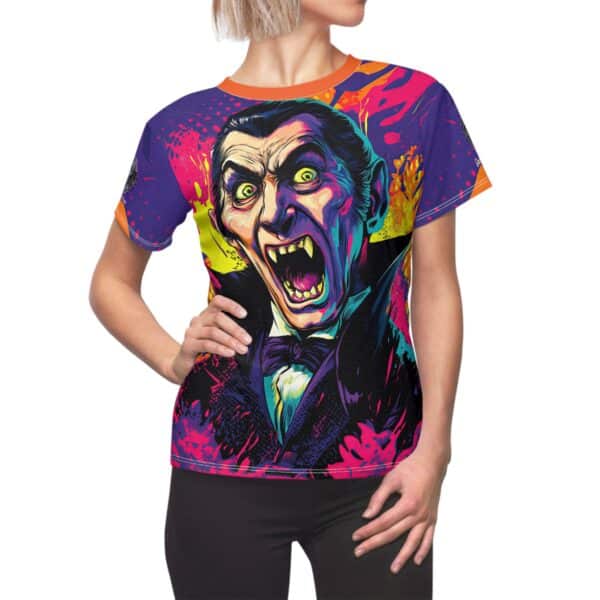 Dracula Pop 60's Art Style Woman's Tee (AOP) - Image 10