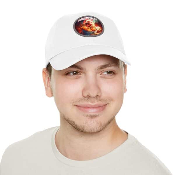 Cannibalistic Chicken Band Artistic Round Leather Patch Dad Hat - Stylish Casual Cap - Image 40