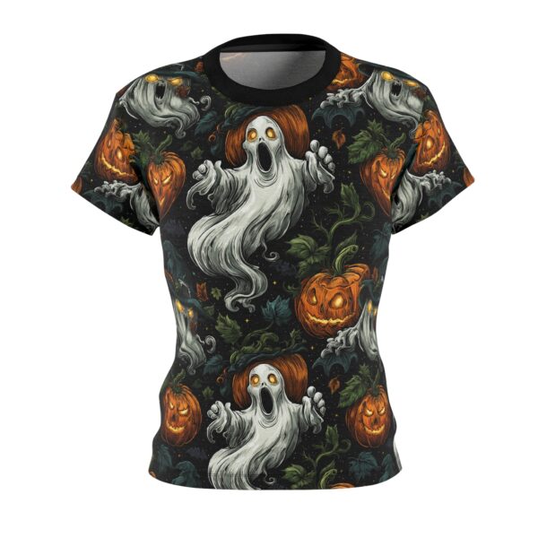 Women's Tee Halloween Ghosts & Pumpkins Pattern 1 - Image 2
