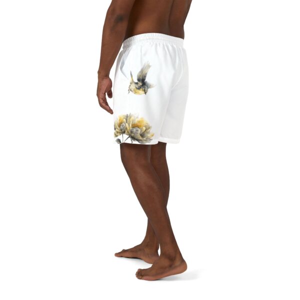 Floral Bird Print Unisex Swim Shorts - Perfect for Summer Beach Days - Image 4