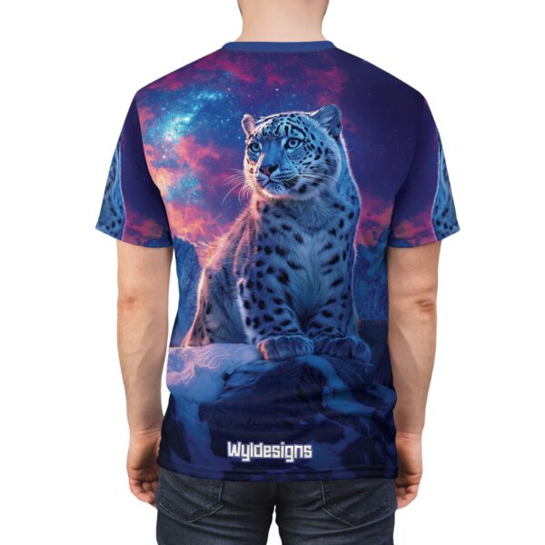 Snow Leopard Unisex Tee by Wyldesigns - Wildlife Graphic T-Shirt #WD-D016 (AOP) - Image 10