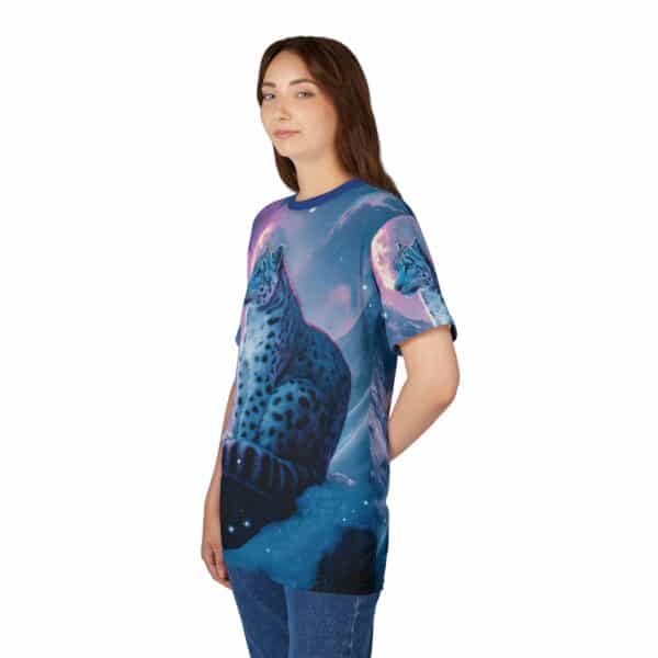 Snow Leopard Unisex Tee by Wyldesigns - Wildlife Graphic T-Shirt #WD-D017 (AOP) - Image 14