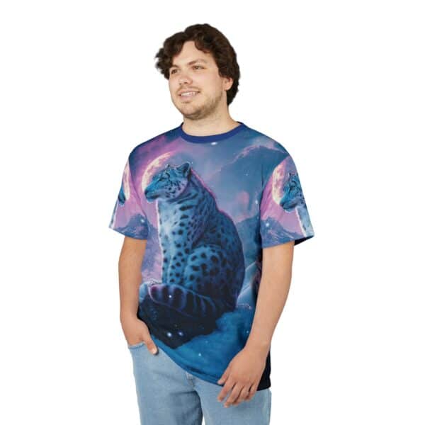 Snow Leopard Unisex Tee by Wyldesigns - Wildlife Graphic T-Shirt #WD-D017 (AOP) - Image 12