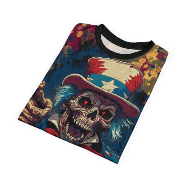 Pop Art Tee Uncle Sam Patriotic 4th Of July Skeletal Uncle Sam Pop 60's Art Style Tee Unisex (AOP) - Image 20