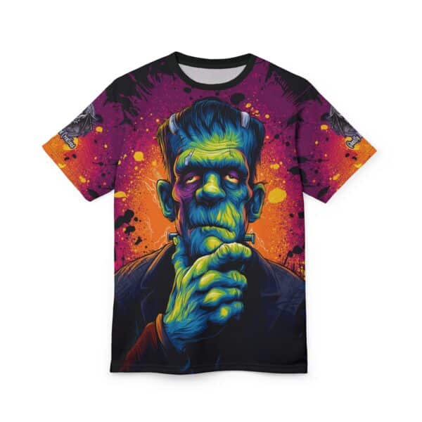 Frankenstein II Pop 60's Art Style Tee Unisex (AOP) - Image 6