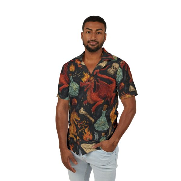 Epic Dragon Adventure Men's Hawaiian Camp Shirt - Perfect for Summer Escapes - Image 3