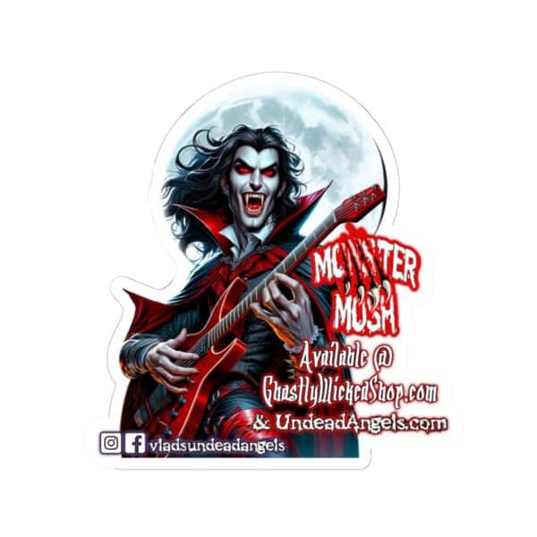 Monster Mosh Dracula Guitarist Promo Style Sticker (Indoor) - Image 4