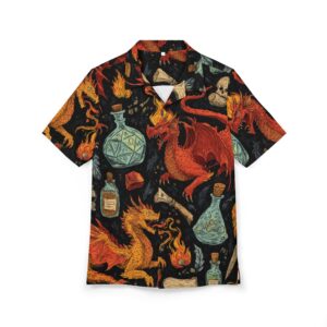 Men's Hawaiian Shirt - Epic Dragon Pattern Adventure, Perfect for Summer Escapes