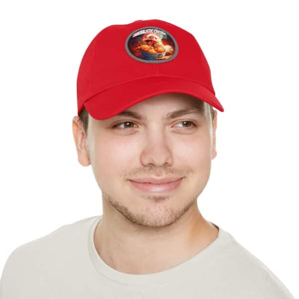 Cannibalistic Chicken Band Artistic Round Leather Patch Dad Hat - Stylish Casual Cap - Image 55