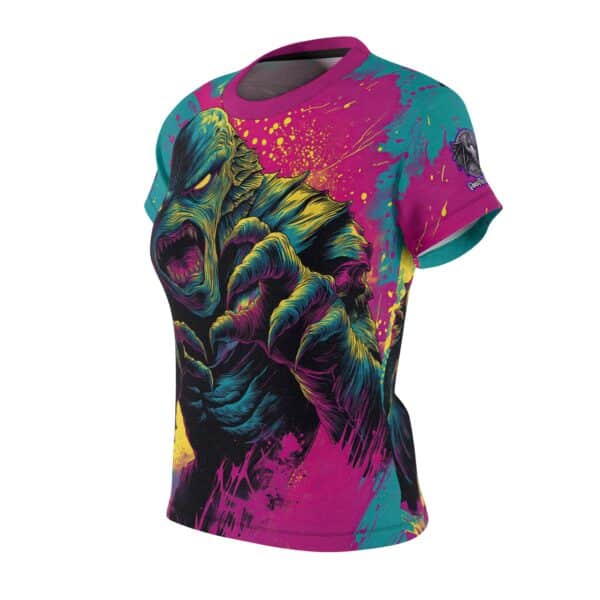 The Creature From The Deep Pop 60's Art Style Women's Tee (AOP) - Image 6