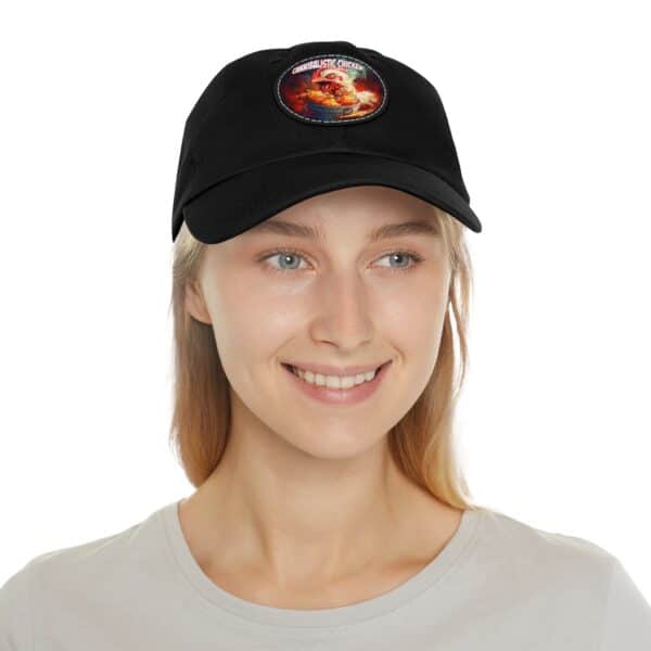 Cannibalistic Chicken Band Artistic Round Leather Patch Dad Hat - Stylish Casual Cap - Image 64