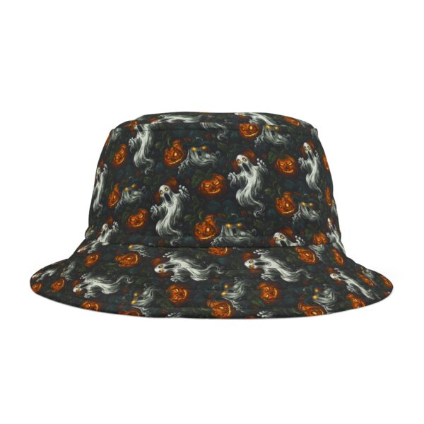 Ghosts & Pumpkins Pattern 1 Bucket Hat - Halloween Fashion Accessory - Image 2