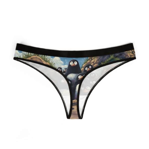 Funny Penguin Women's Thongs - Tariff Fear Is Real - Image 2