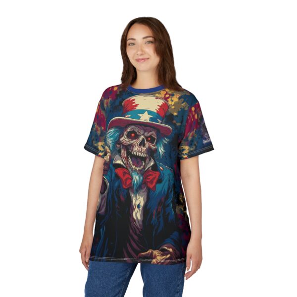 Pop Art Tee Uncle Sam Patriotic 4th Of July Skeletal Uncle Sam Pop 60's Art Style Tee Unisex (AOP) - Image 31