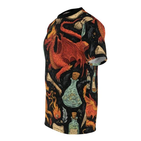 Epic Dragon Fantasy Pattern Unisex Cut & Sew Tee (AOP) - Image 3