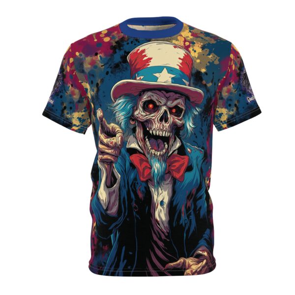 Pop Art Tee Uncle Sam Patriotic 4th Of July Skeletal Uncle Sam Pop 60's Art Style Tee Unisex (AOP) - Image 25