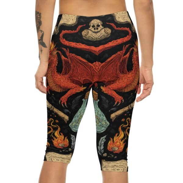 Epic Dragon Fantasy Pattern Capri Leggings - Image 4