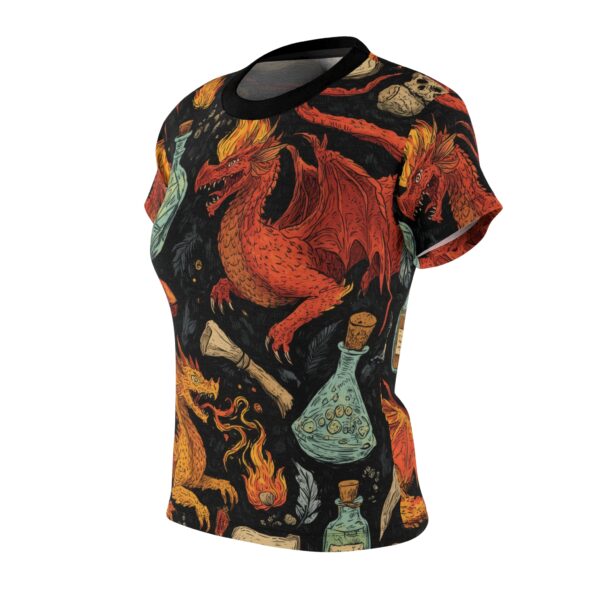 Epic Dragon Fantasy Pattern Women's Cut & Sew Tee (AOP) - Image 3