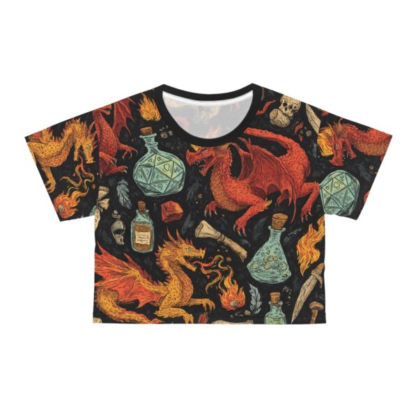 Dragon Crop Tee - Epic Dragon Pattern D&D Inspired - Image 2