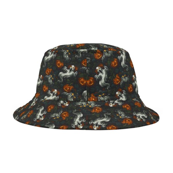 Ghosts & Pumpkins Pattern 1 Bucket Hat - Halloween Fashion Accessory - Image 3