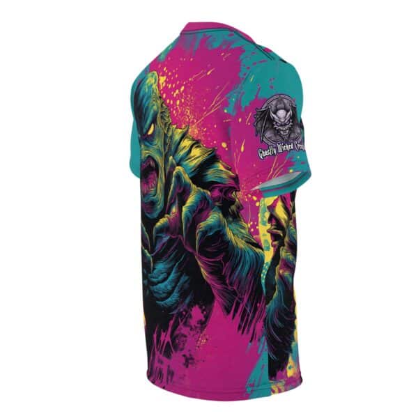 The Creature From The Deep Pop 60's Art Style Tee Unisex (AOP) - Image 4