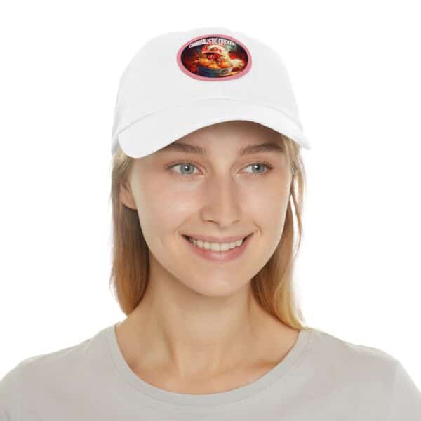 Cannibalistic Chicken Band Artistic Round Leather Patch Dad Hat - Stylish Casual Cap - Image 49