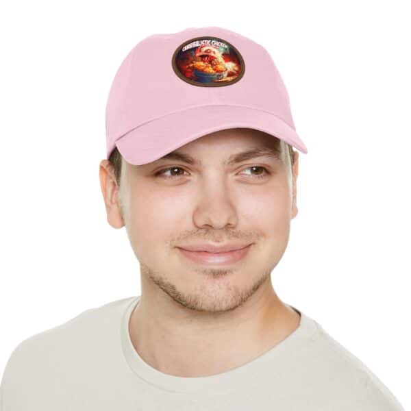 Cannibalistic Chicken Band Artistic Round Leather Patch Dad Hat - Stylish Casual Cap - Image 110