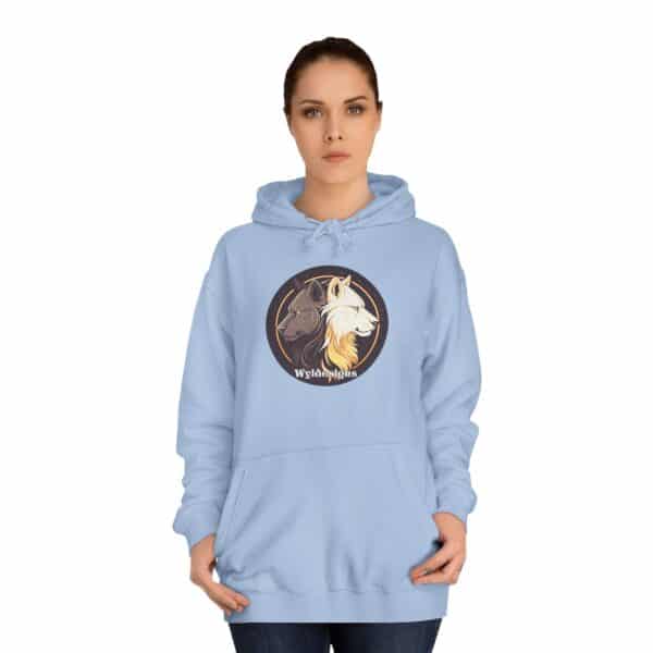Wolf Howling WD-D001 By Wyldesigns Unisex College Hoodie - Image 12