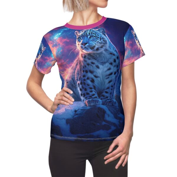 Snow Leopard Women's Tee by Wyldesigns - Wildlife Graphic T-Shirt #WD-D016 (AOP) - Image 8