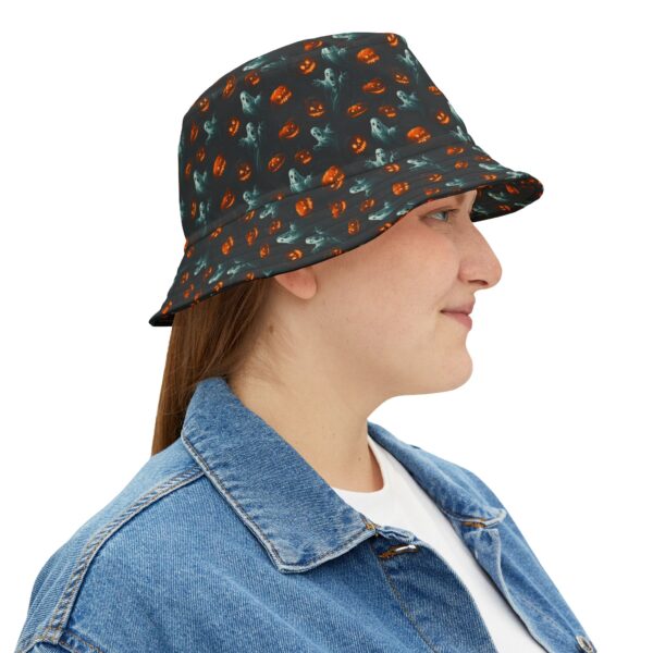 Ghosts & Pumpkins Pattern 3 Bucket Hat - Halloween Fashion Accessory - Image 11
