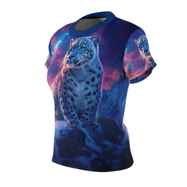 Snow Leopard Women's Tee by Wyldesigns - Wildlife Graphic T-Shirt #WD-D016 (AOP) - Image 3