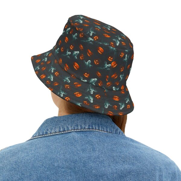 Ghosts & Pumpkins Pattern 3 Bucket Hat - Halloween Fashion Accessory - Image 10