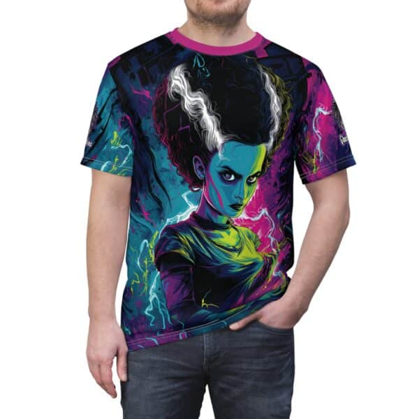 Bride Of Frankenstein Pop 60's Art Style Tee Unisex (AOP) - Image 26