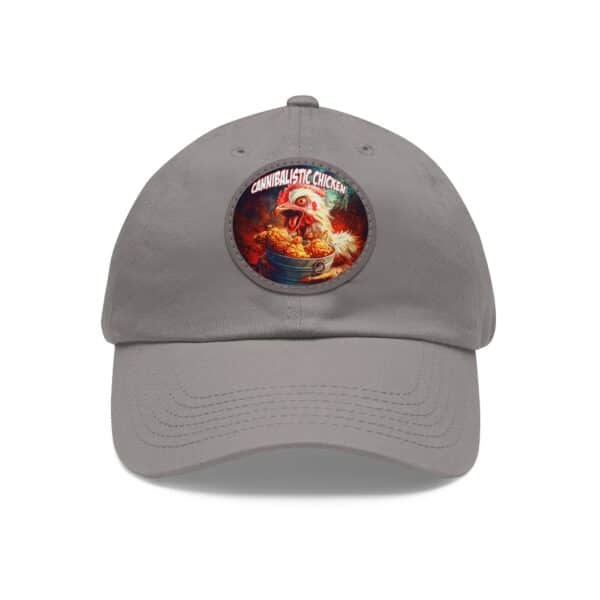 Cannibalistic Chicken Band Artistic Round Leather Patch Dad Hat - Stylish Casual Cap - Image 111