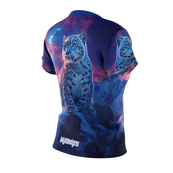 Snow Leopard Women's Tee by Wyldesigns - Wildlife Graphic T-Shirt #WD-D016 (AOP) - Image 4