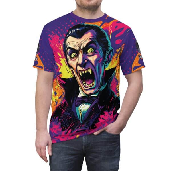 Dracula Pop 60's Art Style Tee Unisex (AOP) - Image 9