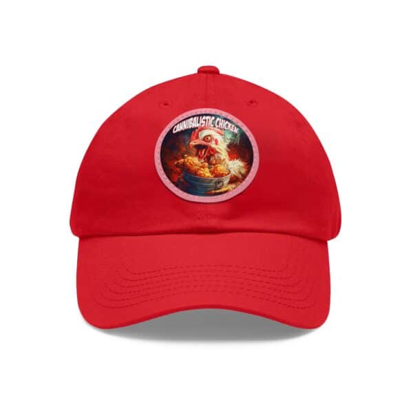 Cannibalistic Chicken Band Artistic Round Leather Patch Dad Hat - Stylish Casual Cap - Image 56