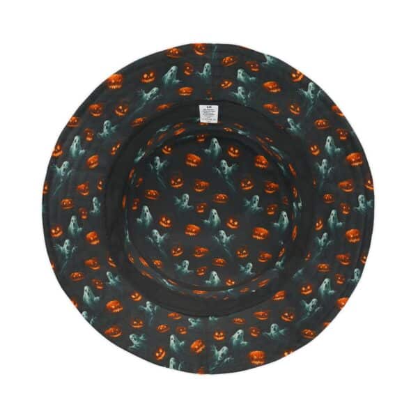 Ghosts & Pumpkins Pattern 3 Bucket Hat - Halloween Fashion Accessory - Image 6