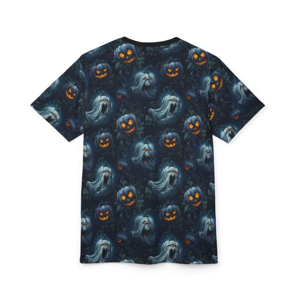 Unisex Tee Halloween Ghosts & Pumpkins Pattern 2 - Image 9