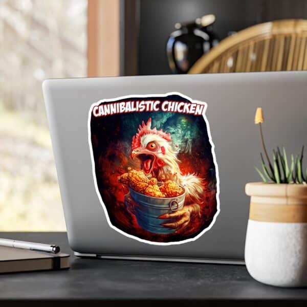 Cannibalistic Chicken Kiss-Cut Vinyl Decal - Quirky Retro Animal Sticker for Home, Laptop & More - Image 22