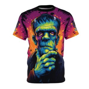 Frankenstein II Pop 60's Art Style Tee Unisex (AOP)