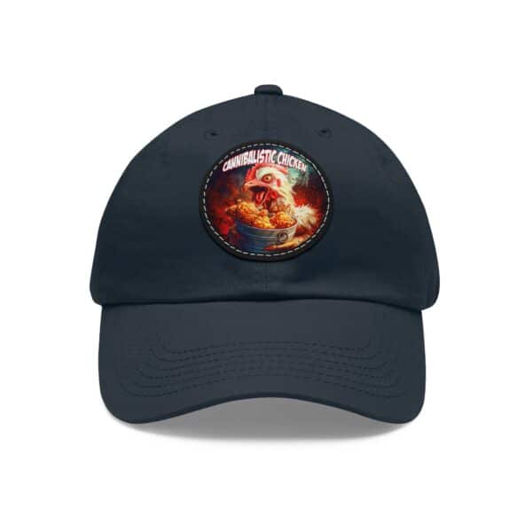 Cannibalistic Chicken Band Artistic Round Leather Patch Dad Hat - Stylish Casual Cap - Image 76