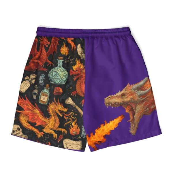 Epic Dragon Swim Shorts Purple - Unisex Beachwear for Fantasy Fans - Image 2