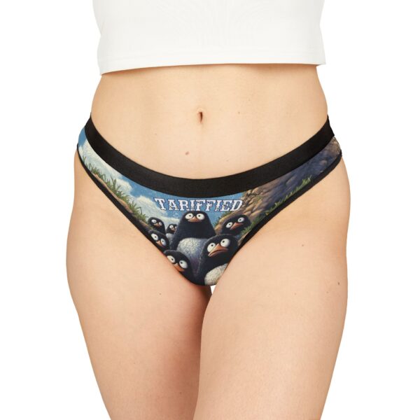 Funny Penguin Women's Thongs - Tariff Fear Is Real - Image 3