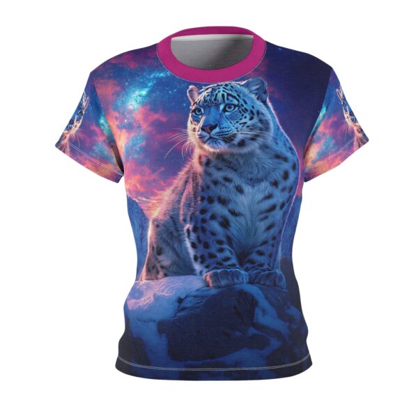 Snow Leopard Women's Tee by Wyldesigns - Wildlife Graphic T-Shirt #WD-D016 (AOP) - Image 5